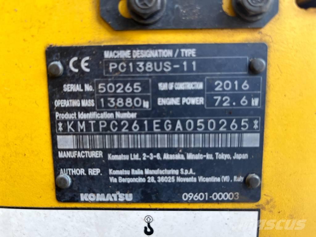 Komatsu PC 138 US-11 Kāpurķēžu ekskavatori