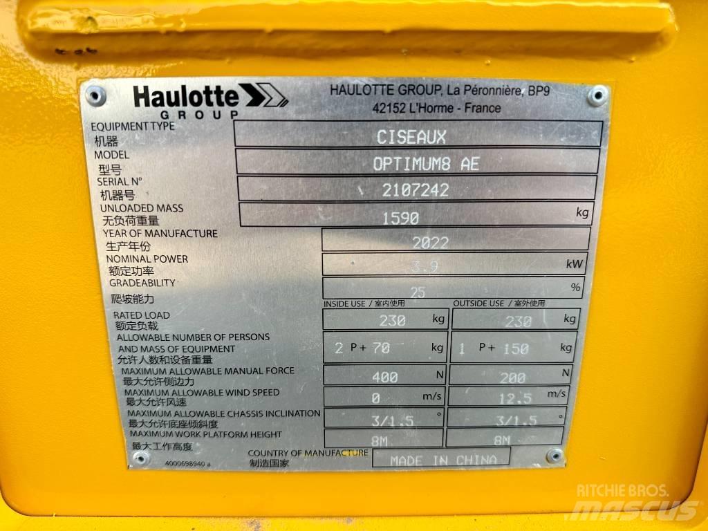 Haulotte OPTIMUM 8 Šķerveida pacēlāji