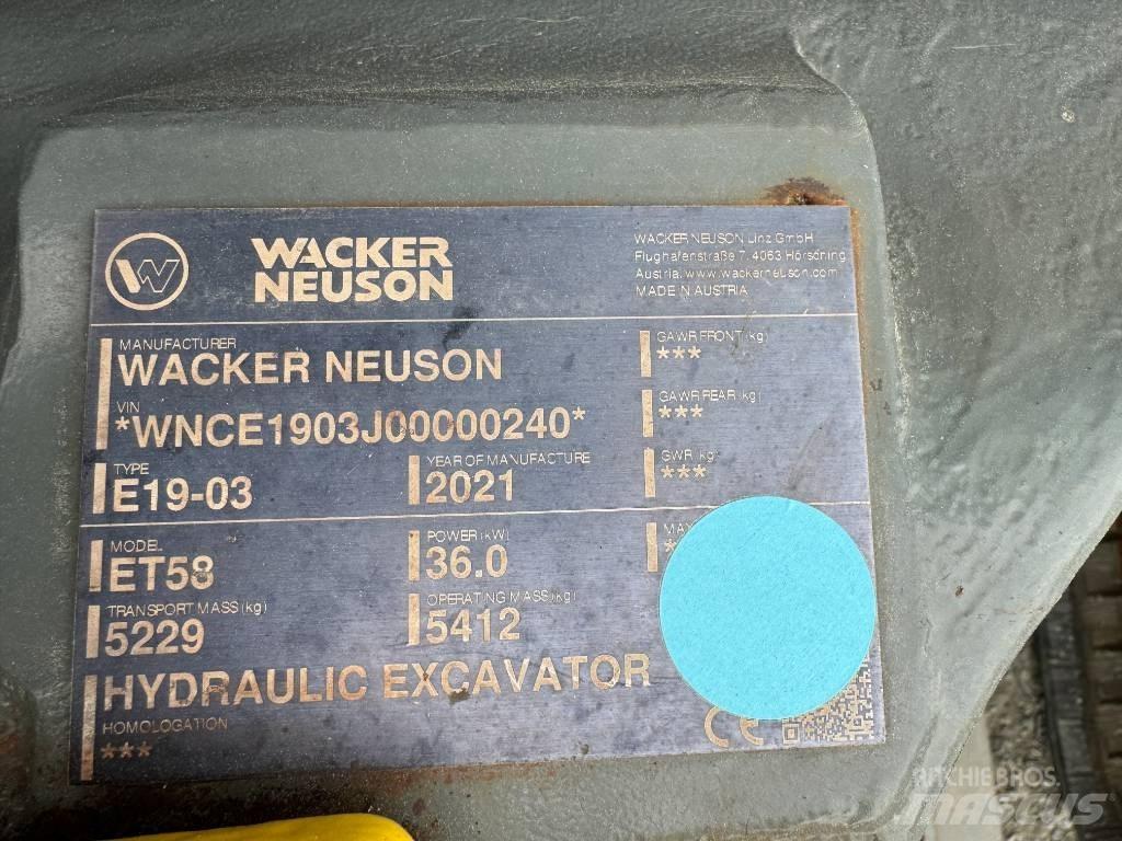 Wacker Neuson ET58 Kāpurķēžu ekskavatori