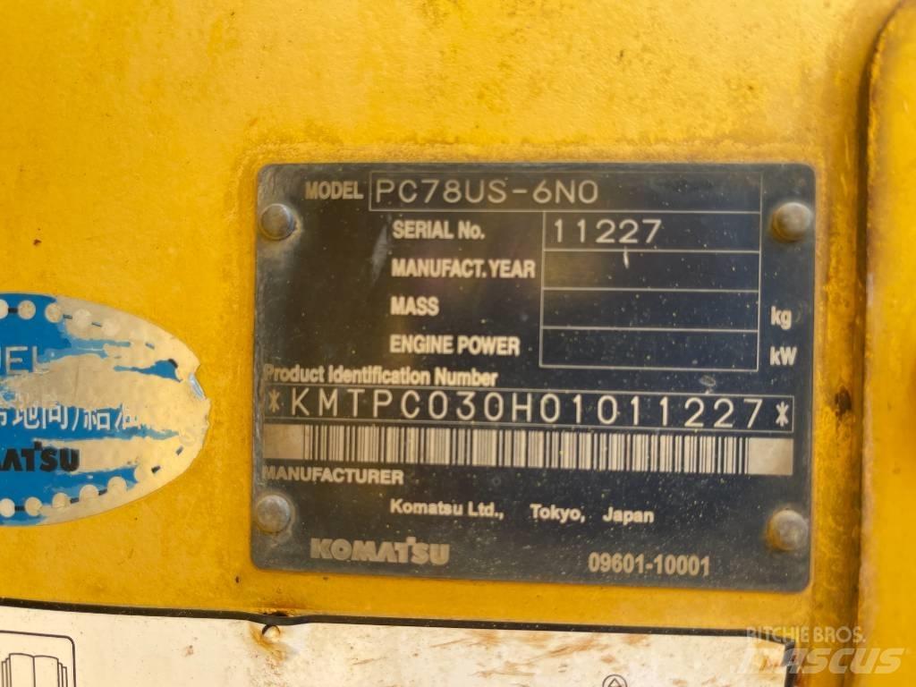 Komatsu PC78US-6N0 Kāpurķēžu ekskavatori