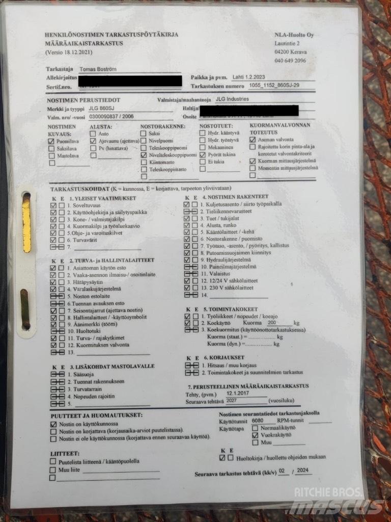 JLG 860 SJ Teleskopiskie pacēlāji