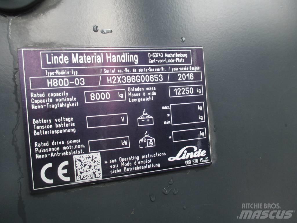 Linde H80D Tehnika ar dīzeļa dzinēju