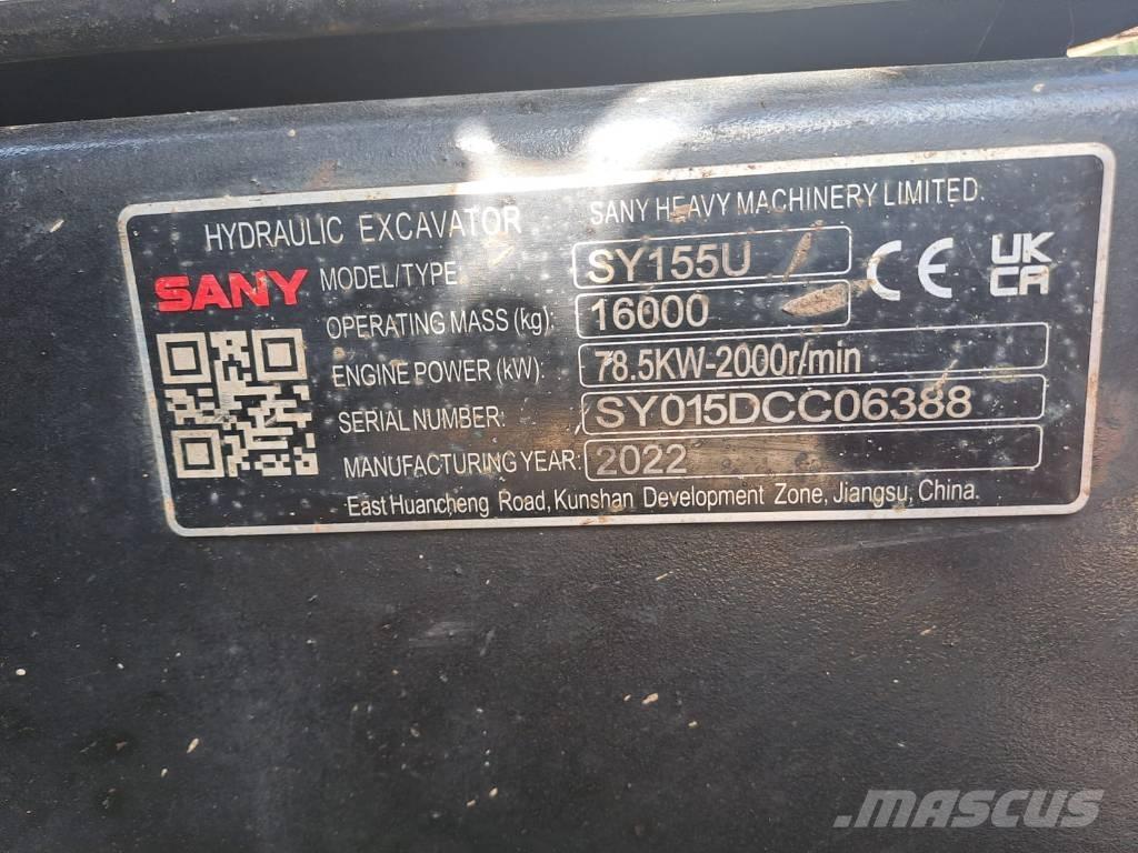 Sany SY 155 U Kāpurķēžu ekskavatori