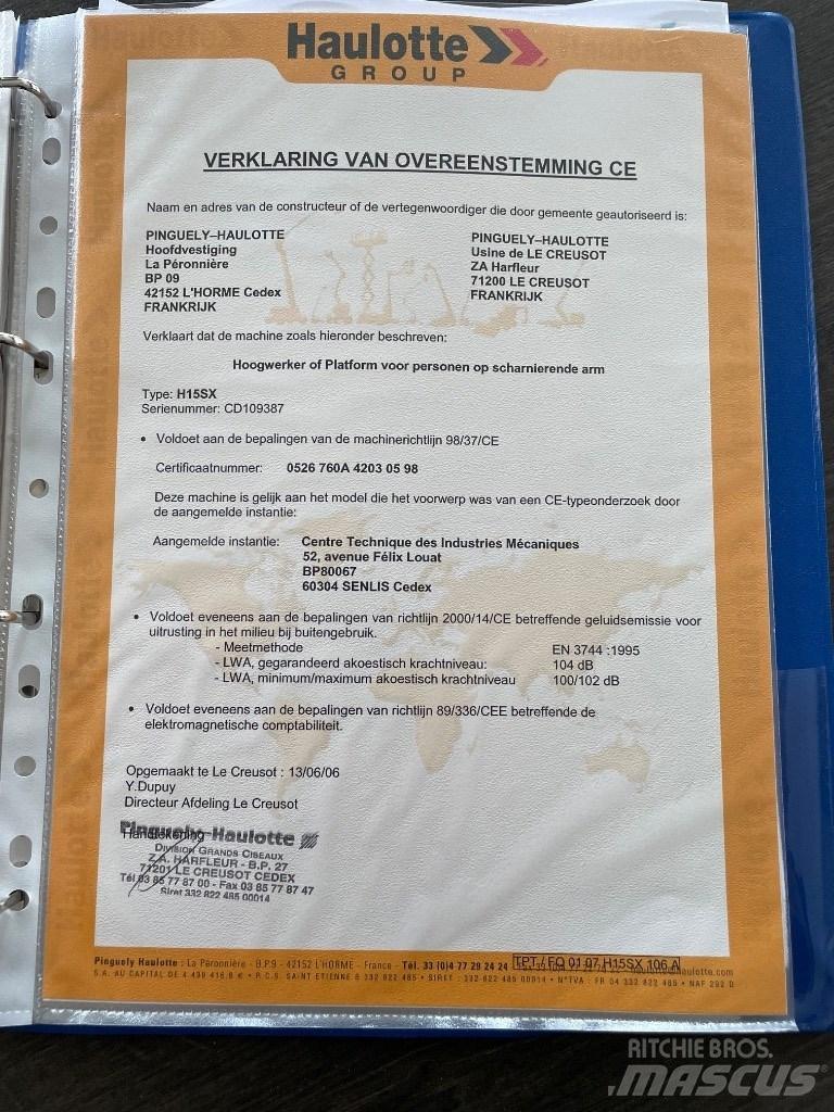 Haulotte H 15 SX Šķerveida pacēlāji