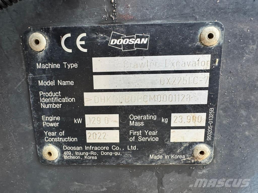 Doosan DX225LC-7 Īpašie ekskavatori