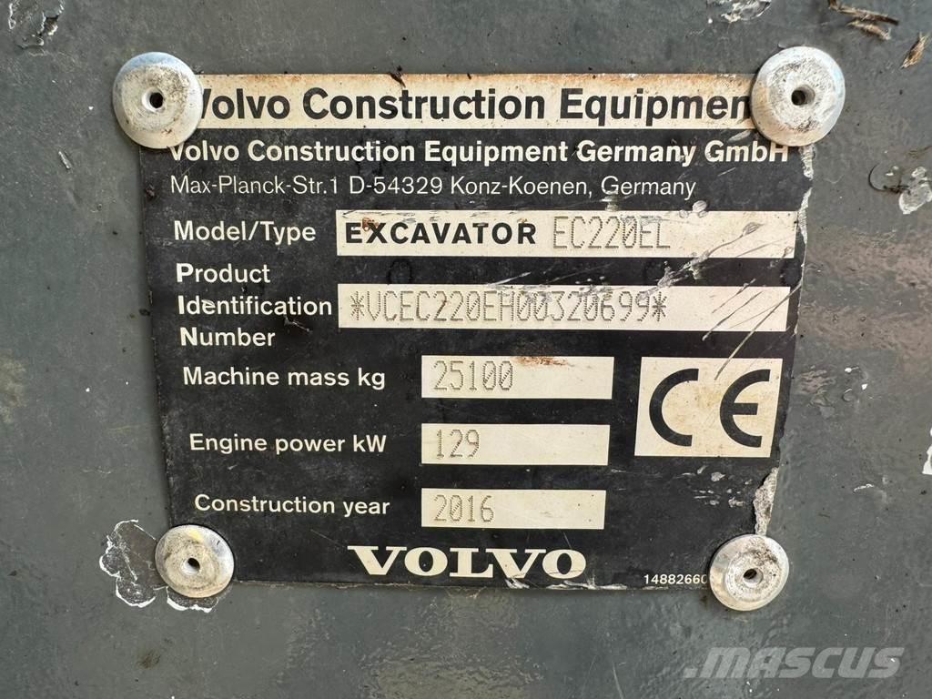 Volvo EC220EL Kāpurķēžu ekskavatori