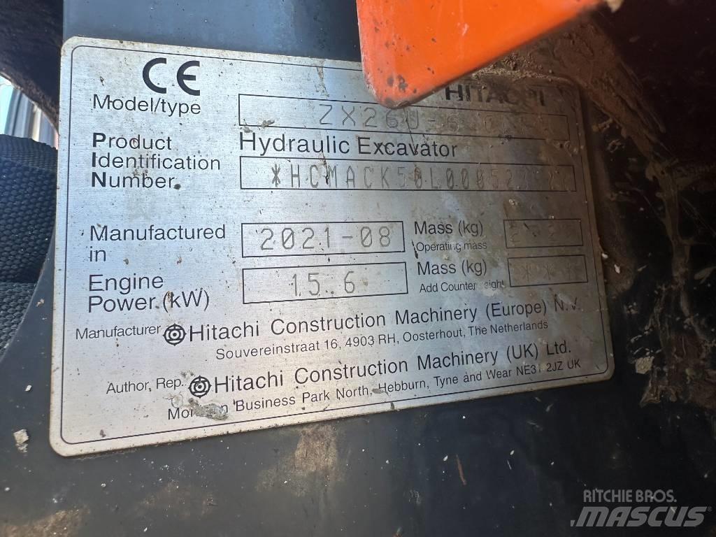 Hitachi ZX 26 U-6 Mini ekskavatori < 7 t