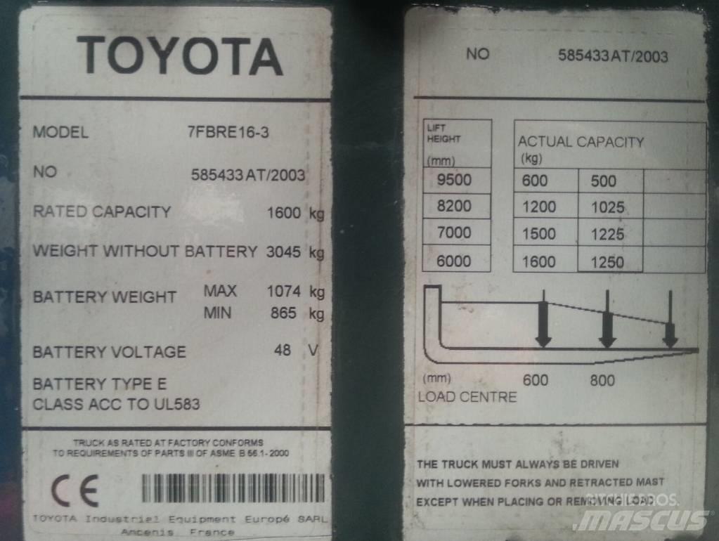 Toyota 7 FBRE 16 Lielaugstuma pārvadātājs