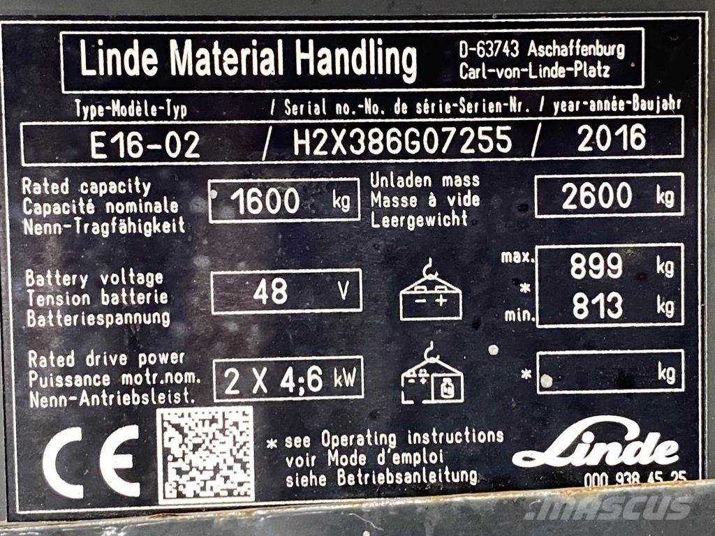 Linde E16-02 Elektriskie iekrāvēji