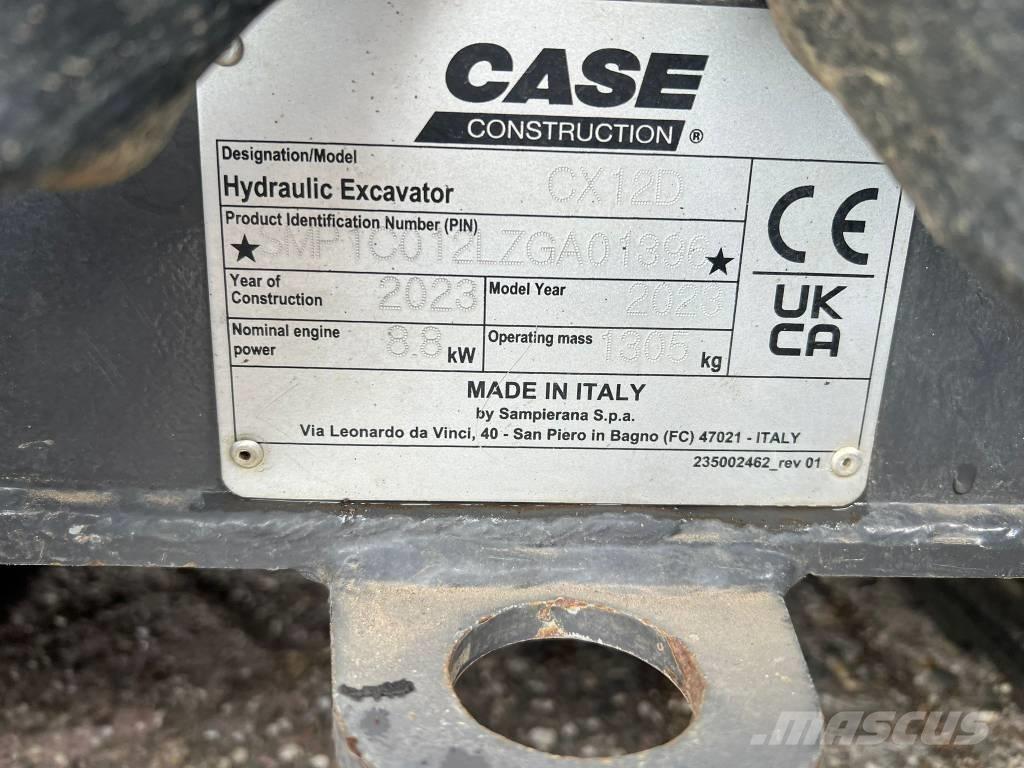 CASE CX 12 D Mini ekskavatori < 7 t