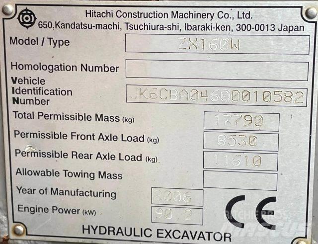 Hitachi ZX 160W Ekskavatori uz riteņiem