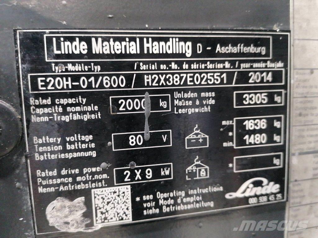 Linde E20H-01/600 Elektriskie iekrāvēji