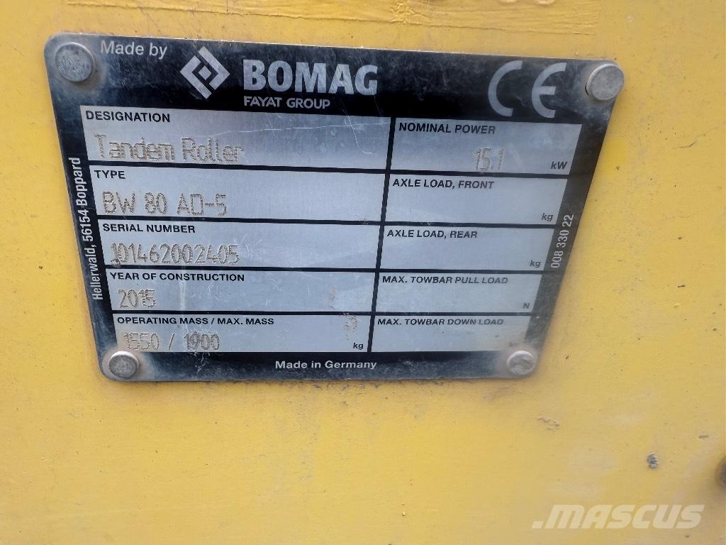 Bomag BW 80 AD-5 Divvalču grunts veltņi
