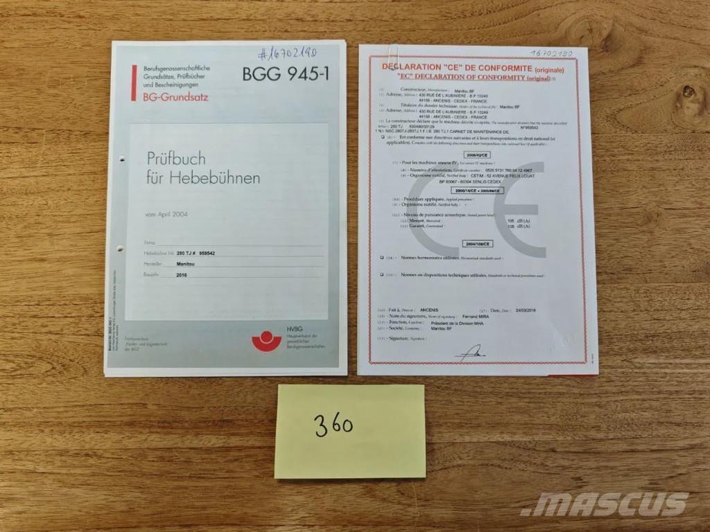 Manitou 280 TJ Teleskopiskie pacēlāji