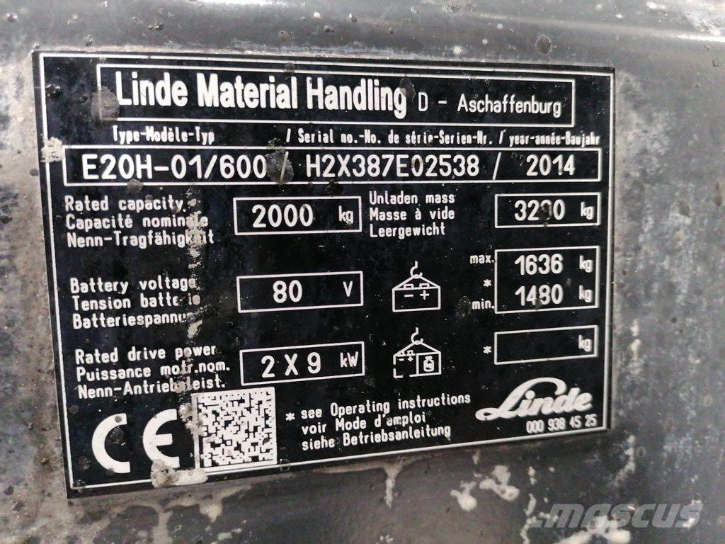 Linde E20H-01/600 Elektriskie iekrāvēji