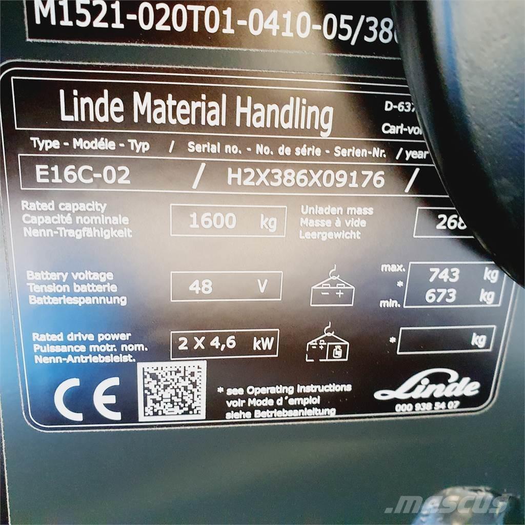 Linde E16C Elektriskie iekrāvēji