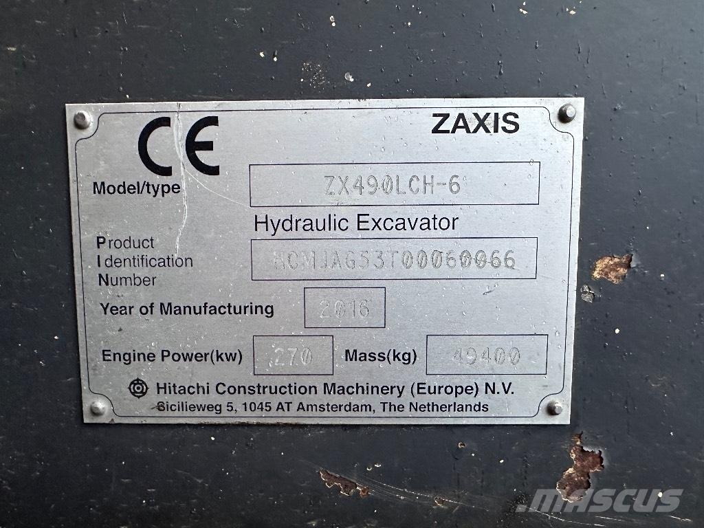 Hitachi ZX 490 LCH Kāpurķēžu ekskavatori