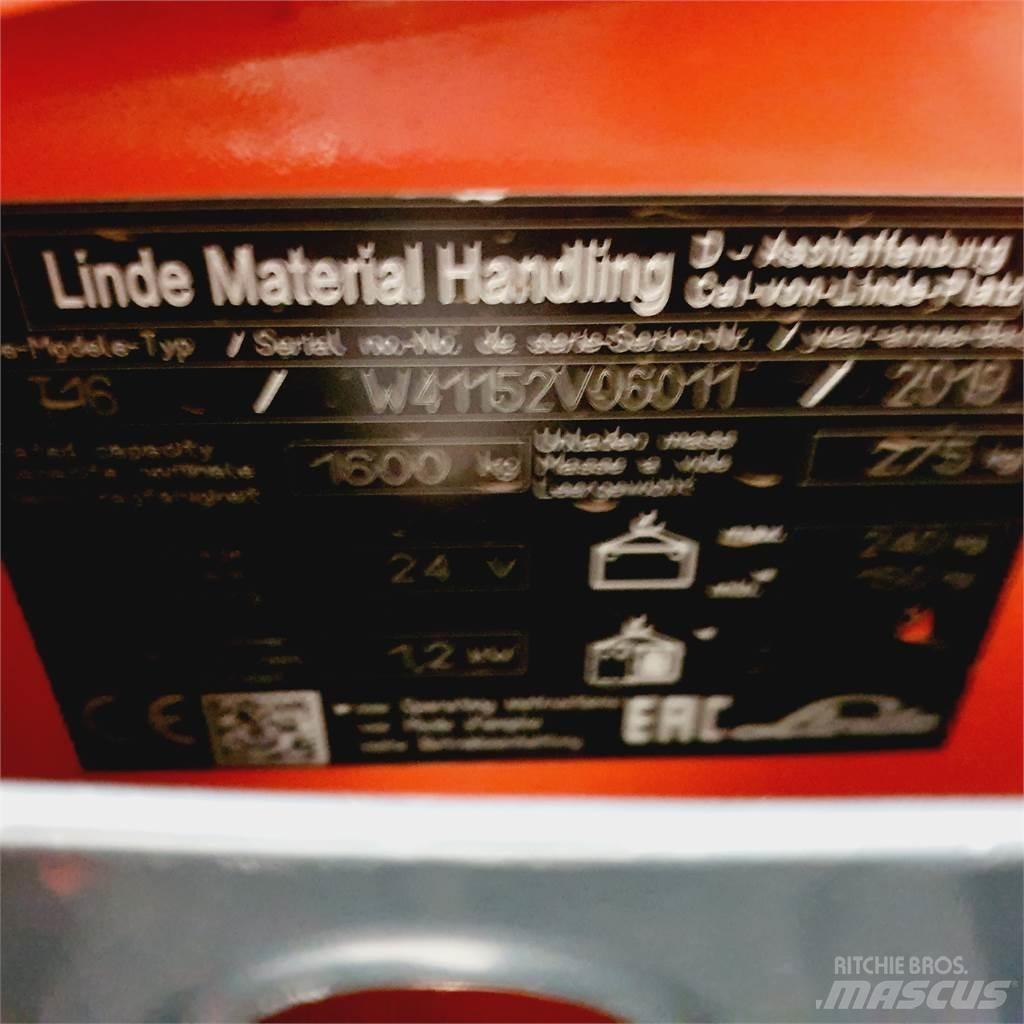 Linde T16 Li-Ion Zemie palešu pacēlāji