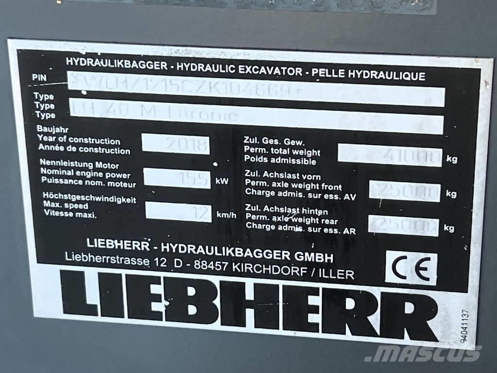 Liebherr LH 40 M ERC Iekraušanas tehnika- Citi