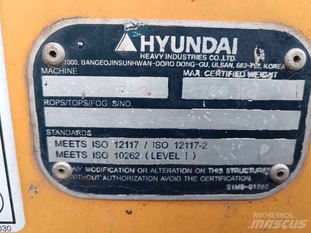 Hyundai Robex 27 Z-9 Mini ekskavatori < 7 t