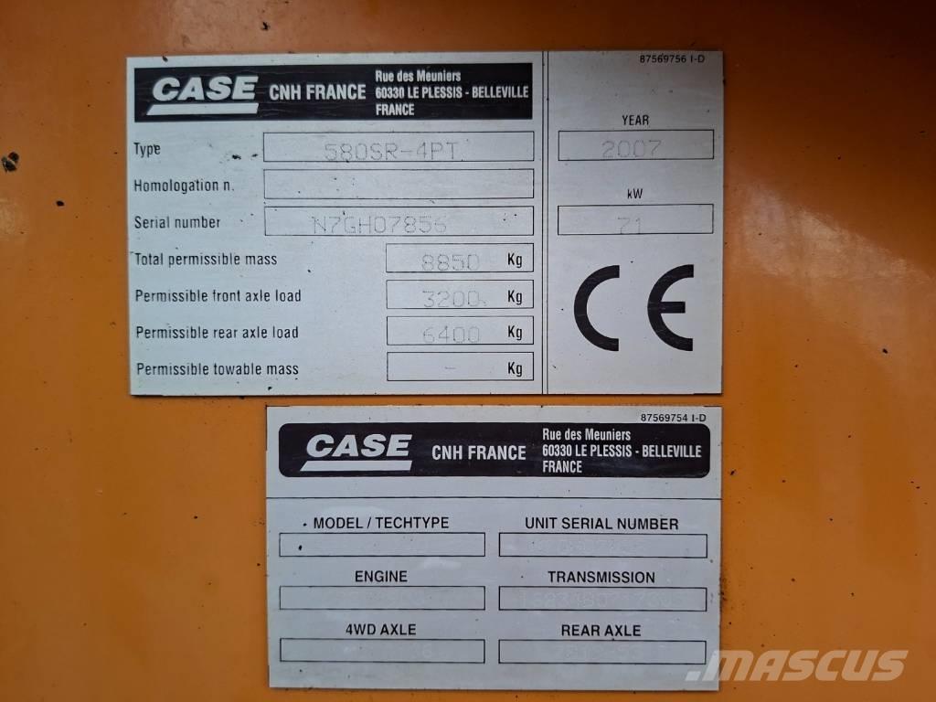 CASE 580 SR Ekskavatori-iekrāvēji