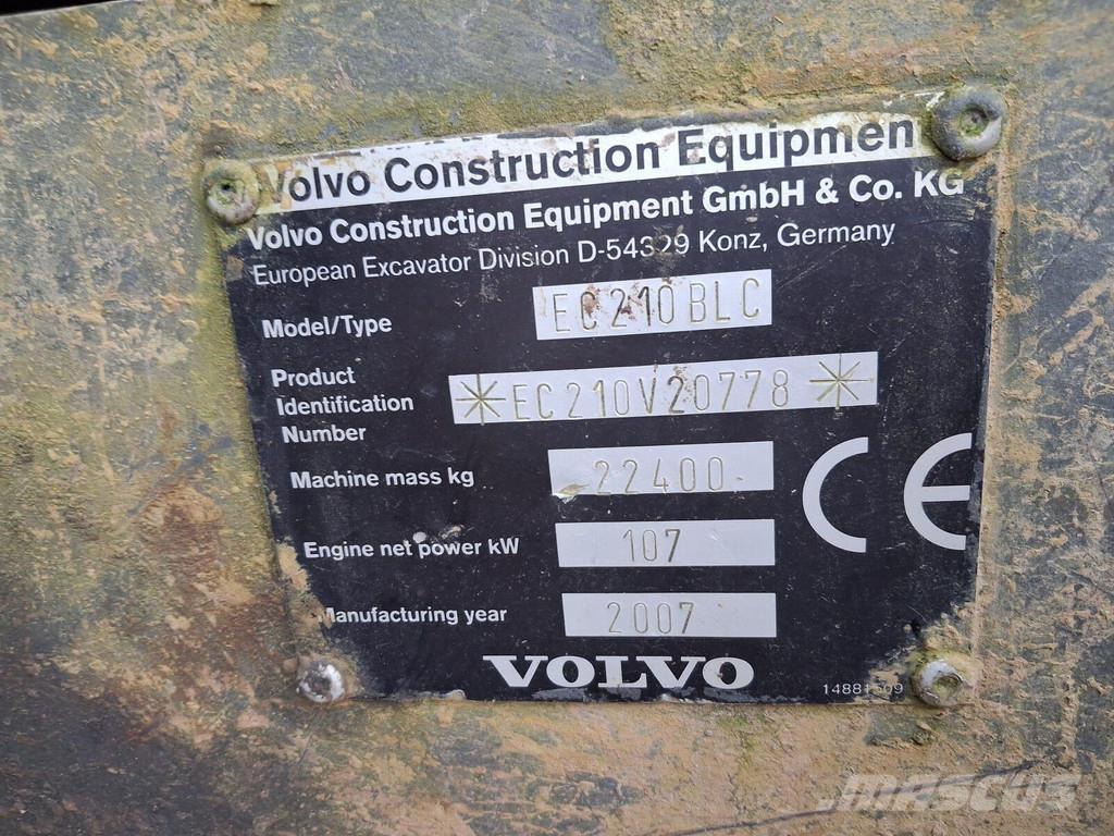 Volvo EC210 BLC Kāpurķēžu ekskavatori