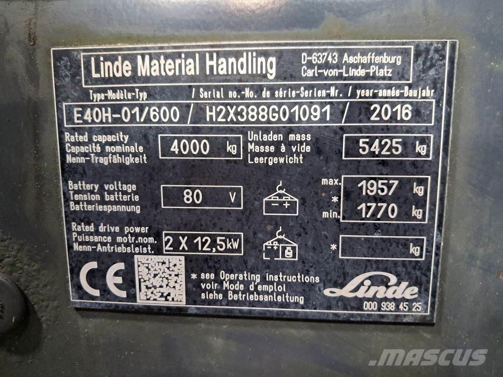 Linde E40H-01/600 Elektriskie iekrāvēji