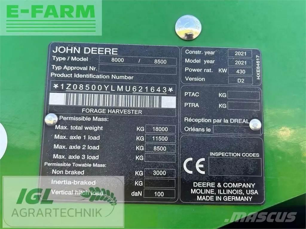 John Deere 8500i Lopbarības novācēji