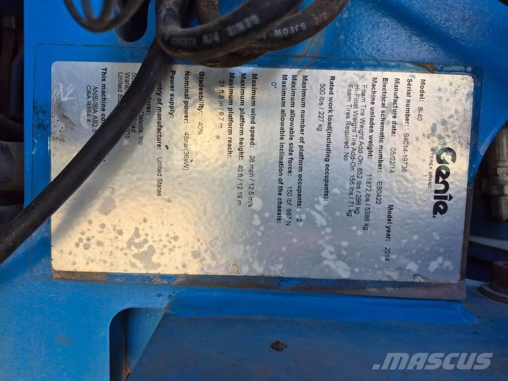 Genie S 40 Teleskopiskie pacēlāji