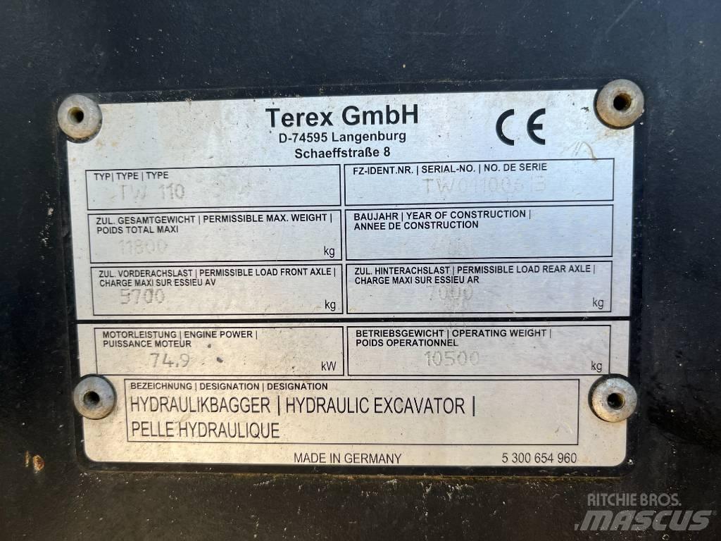 Terex TW 110 Ekskavatori uz riteņiem