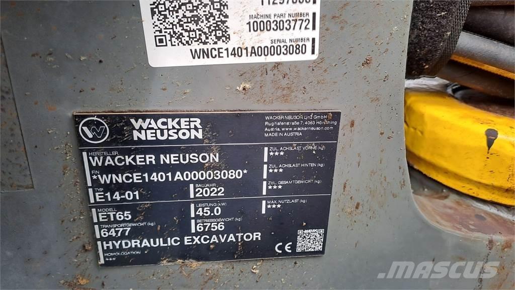 Wacker Neuson ET65 Kāpurķēžu ekskavatori