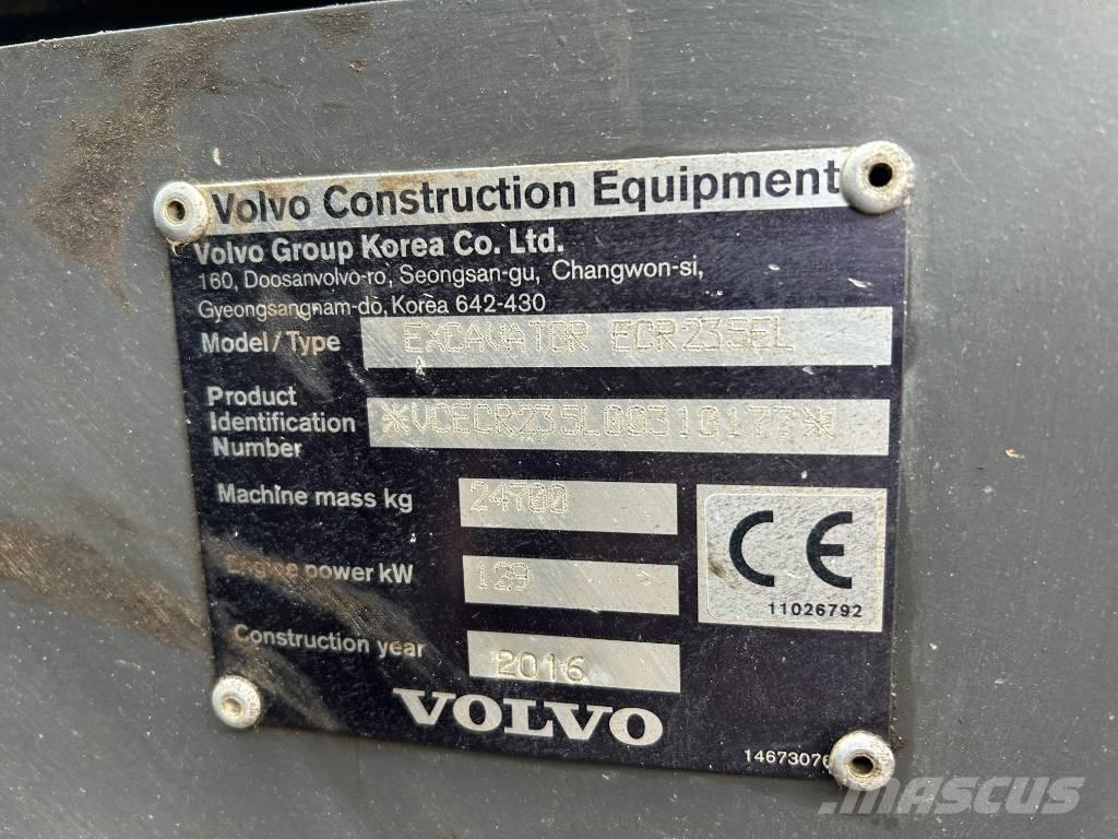Volvo ECR 235 E L Kāpurķēžu ekskavatori