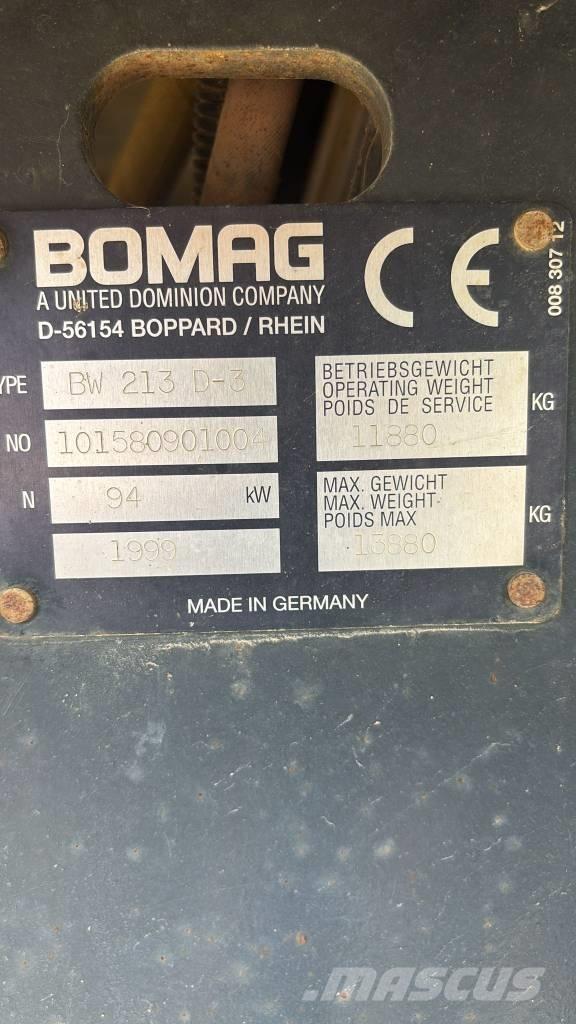 Bomag BW 213 D-3 Vienvalča grunts veltņi