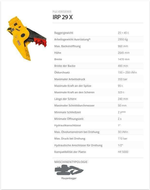 Indeco IRP 29 X Celtniecības drupinātāji