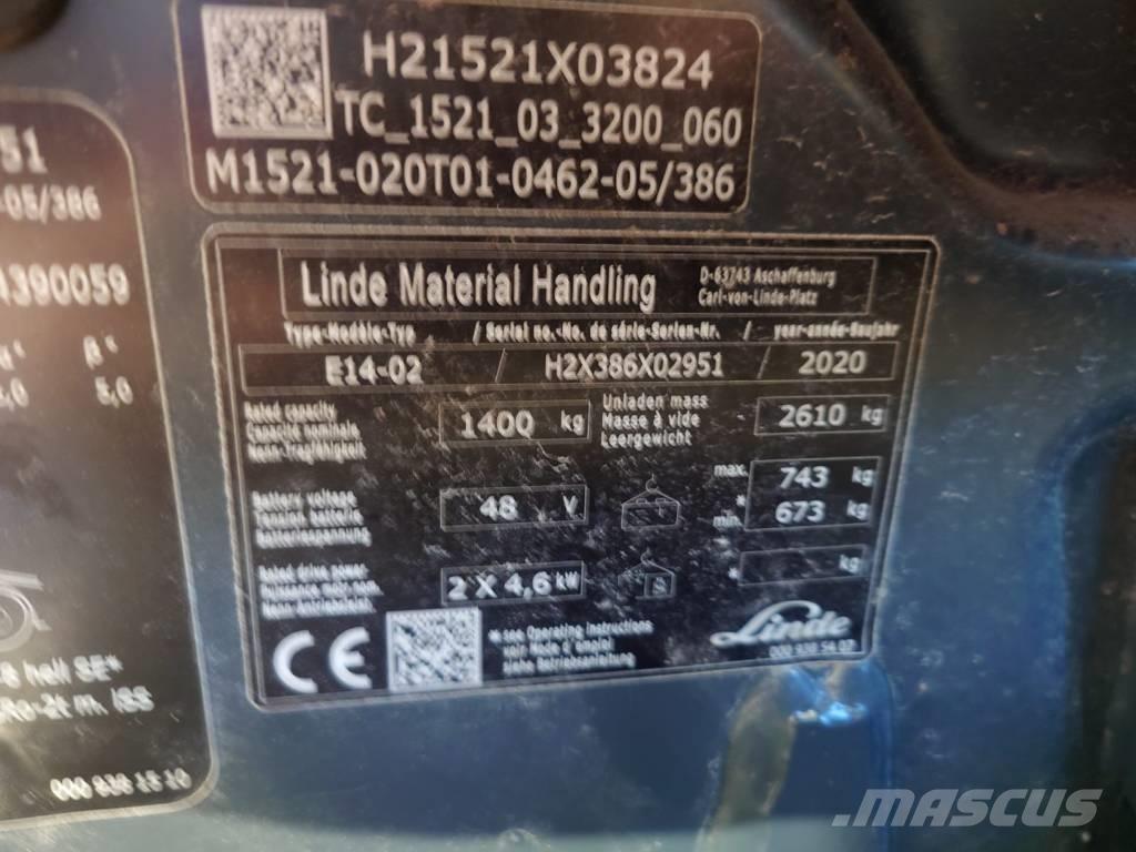 Linde E14/386 Elektriskie iekrāvēji
