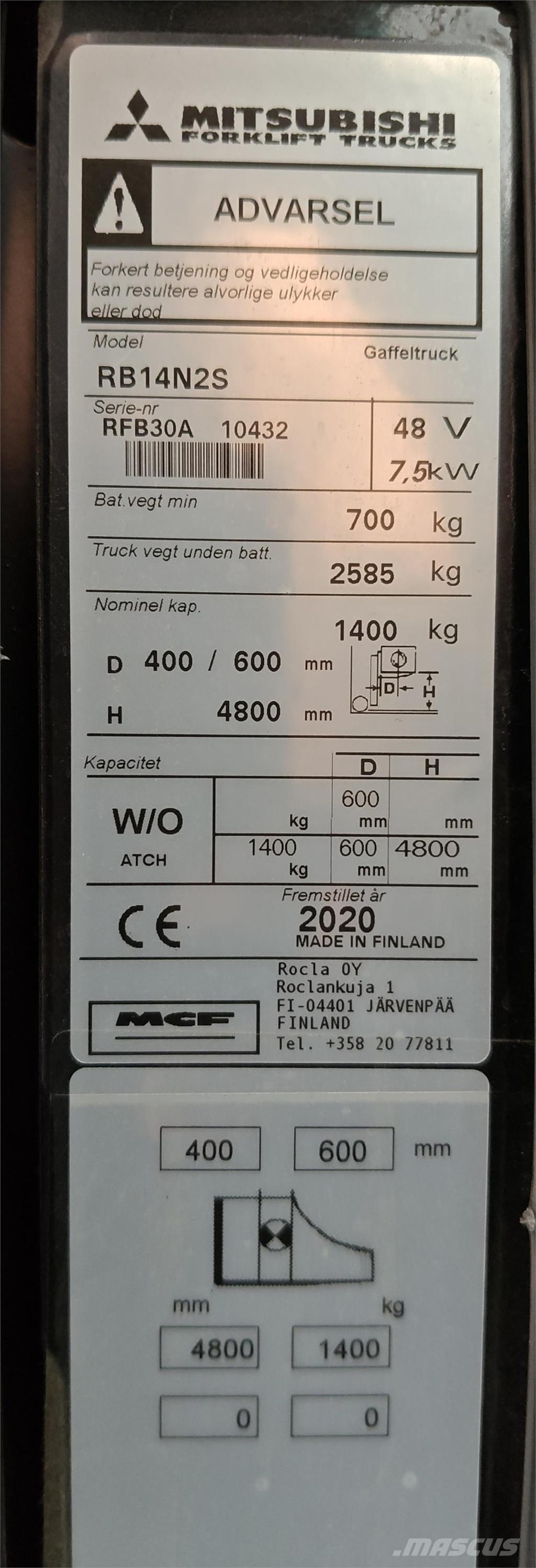 Mitsubishi RB14N2S Lielaugstuma pārvadātājs