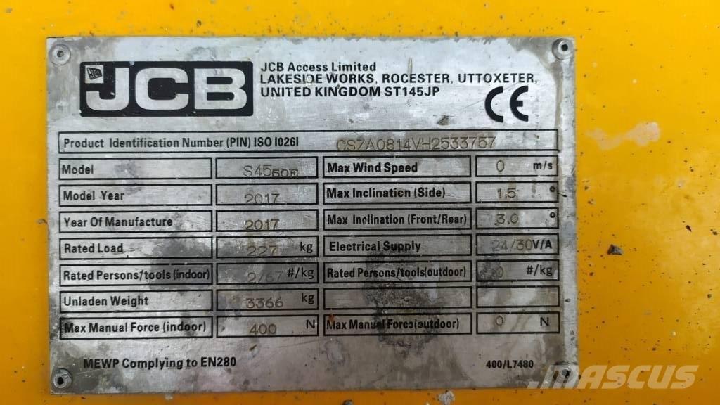 JCB S4550E Šķerveida pacēlāji