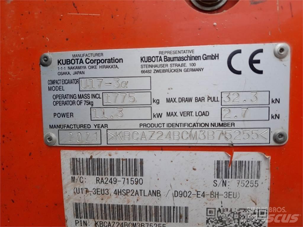 Kubota U17-3 Mini ekskavatori < 7 t