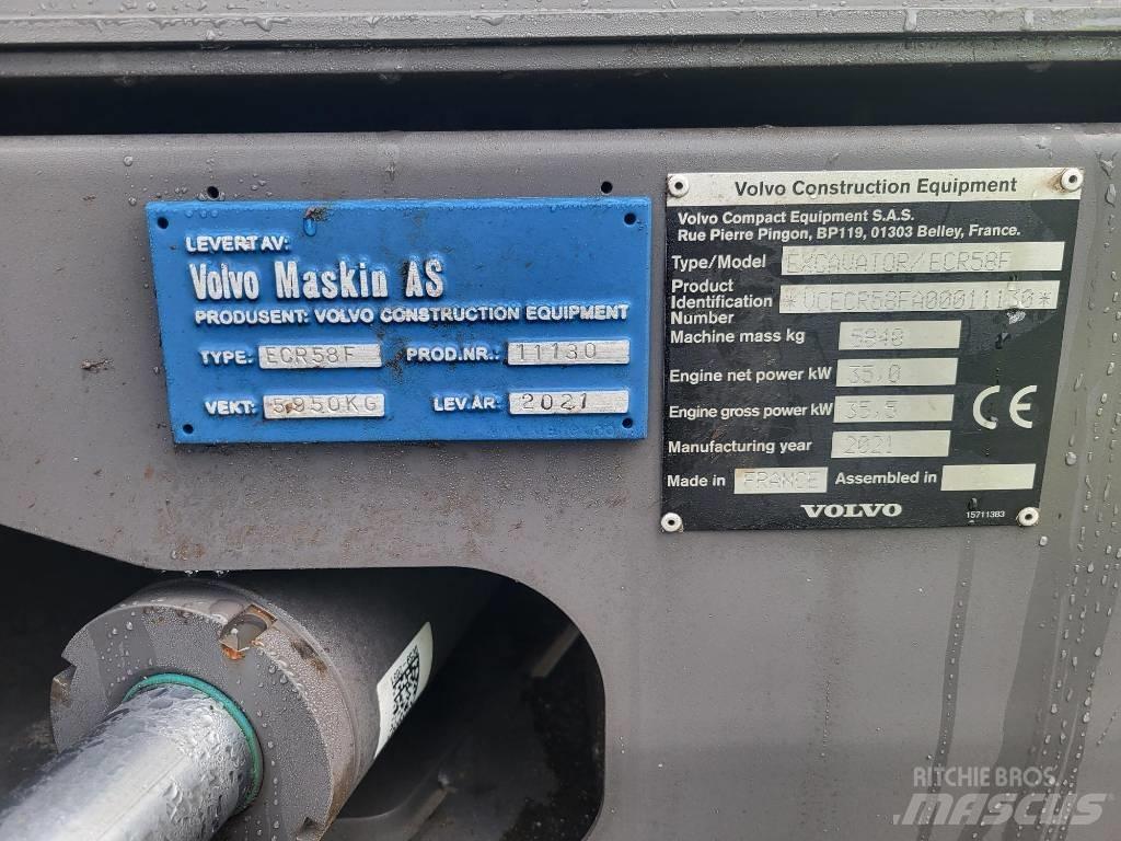 Volvo ECR58F Vidēja lieluma ekskavatori 7 t - 12 t