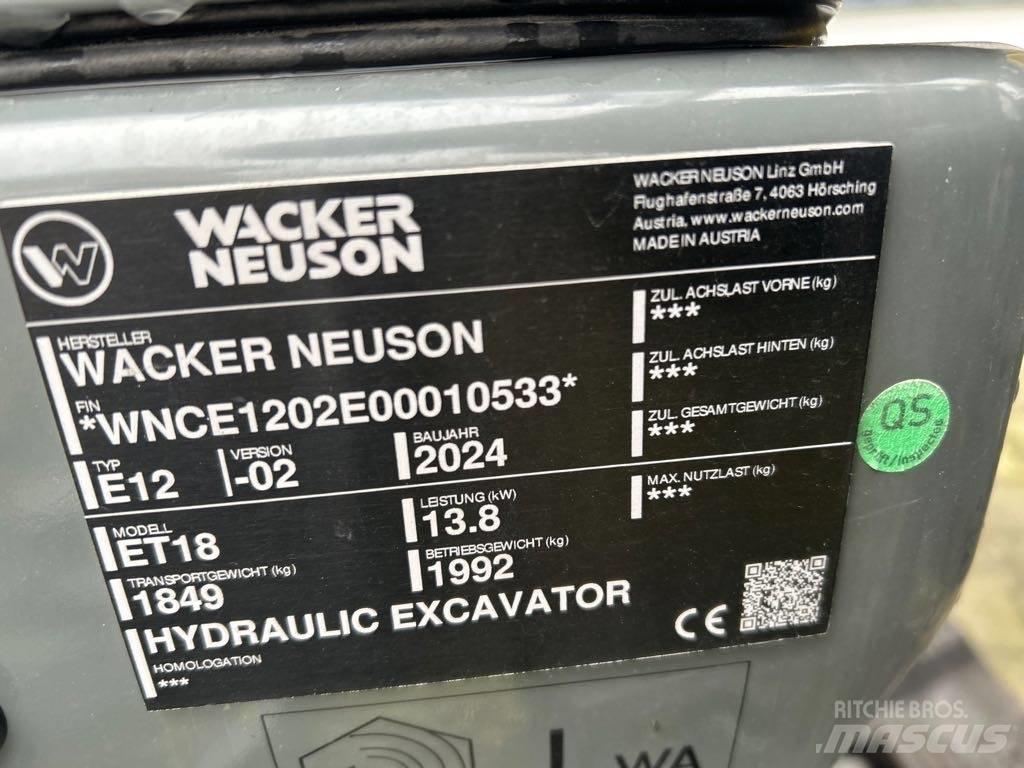 Wacker Neuson ET18 Kāpurķēžu ekskavatori