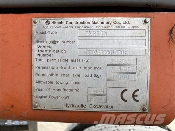 Hitachi ZX 210 W Ekskavatori uz riteņiem