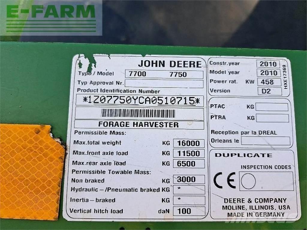 John Deere 7750 Lopbarības novācēji