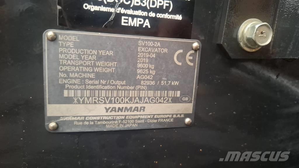 Yanmar SV 100-2A Vidēja lieluma ekskavatori 7 t - 12 t