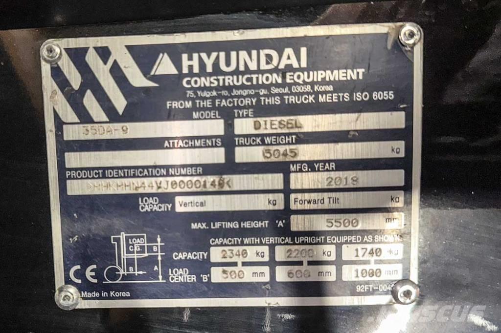 Hyundai 35 DA-9 Tehnika ar dīzeļa dzinēju