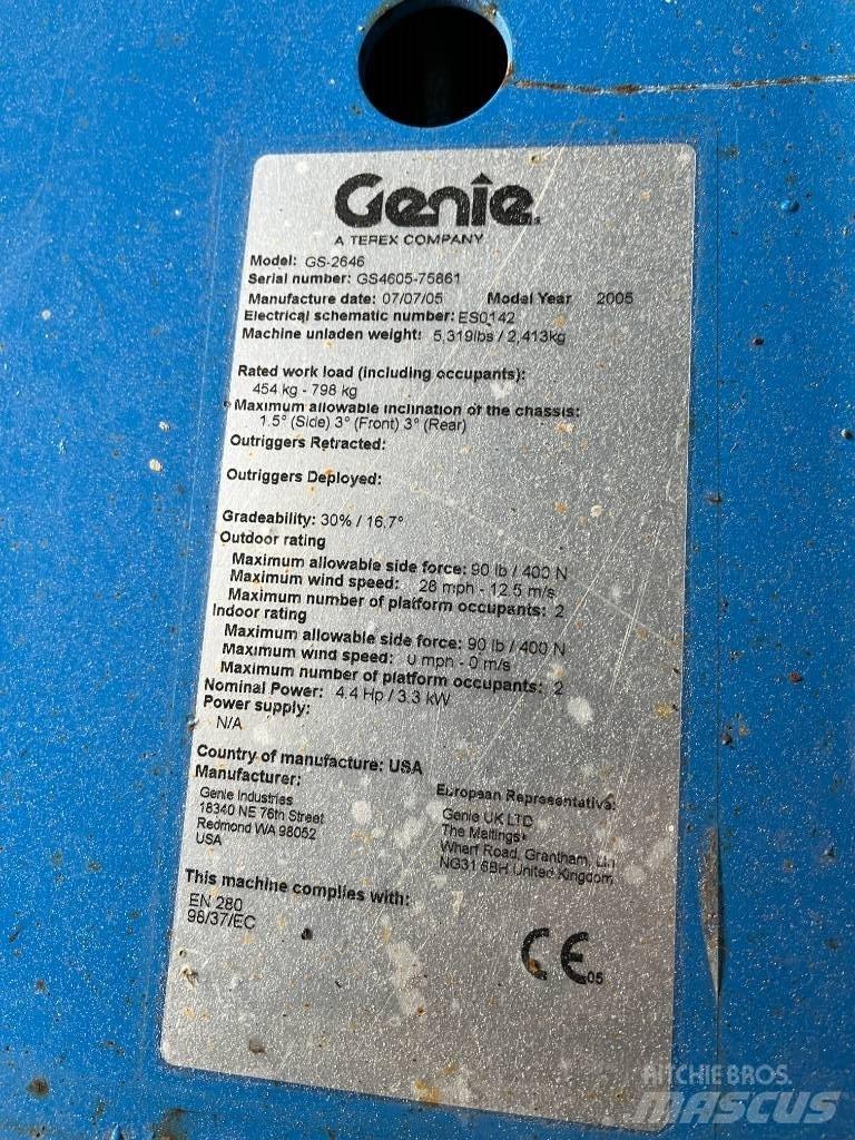 Genie GS 2646 Šķerveida pacēlāji