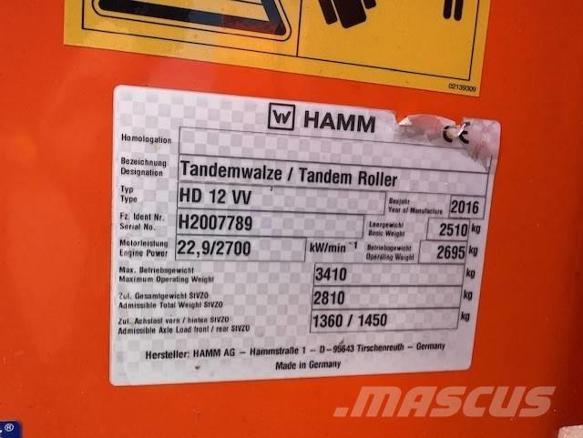 Hamm HD12 VV, Vält Divvalču grunts veltņi