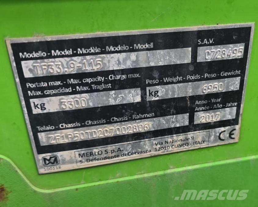 Merlo TF 33.9-115 Tehnika ar dīzeļa dzinēju