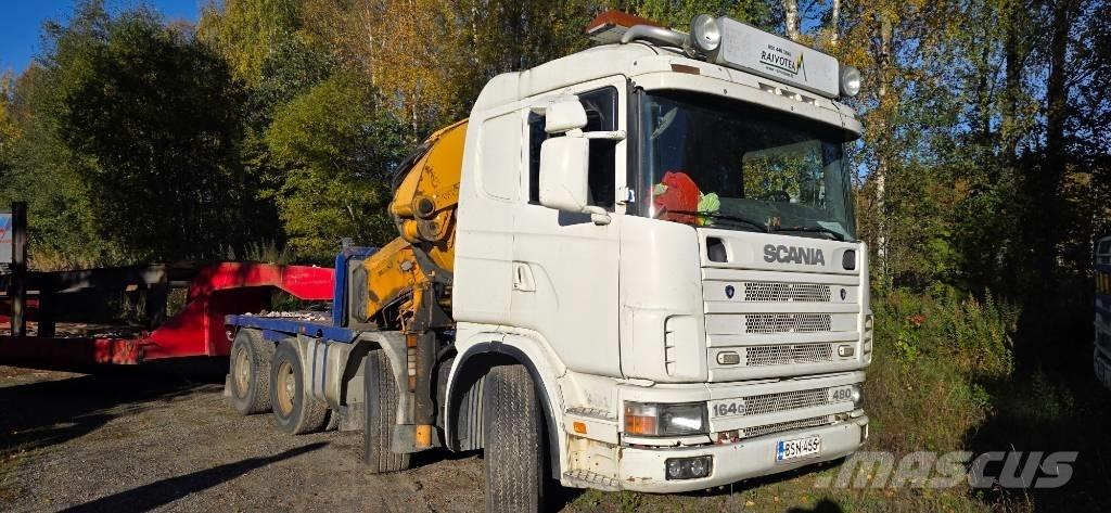 Scania R 144 G Smagās mašīnas ar celtni