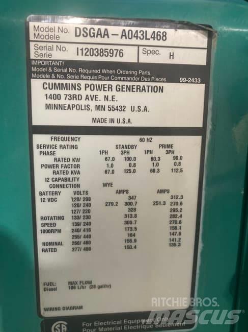 Cummins 105kW Dīzeļģeneratori