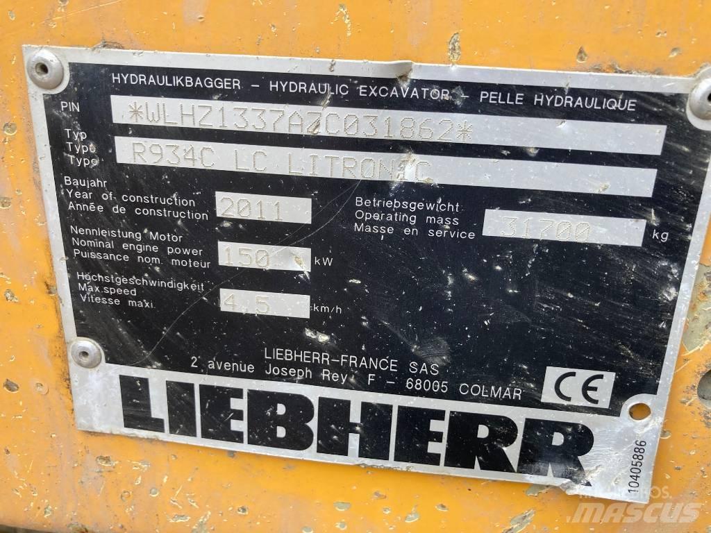 Liebherr R 934 C Kāpurķēžu ekskavatori